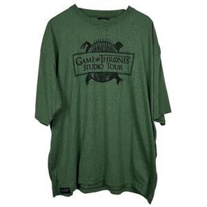 Game of Thrones Studio Tour Green Unisex Short Sleeve Graphic‎ Tee Size 2XL